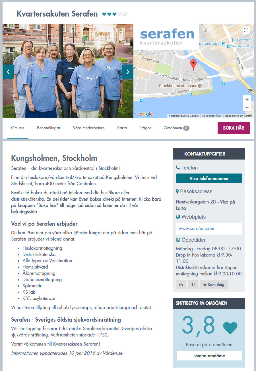 Presentationssida för Husläkare Stockholm